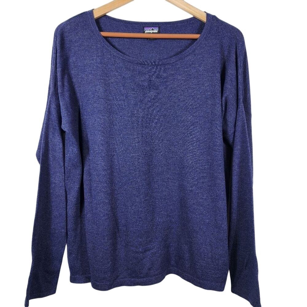 Patagonia Men's Purple Organic Cotton Worn Wear Sweater Size Medium